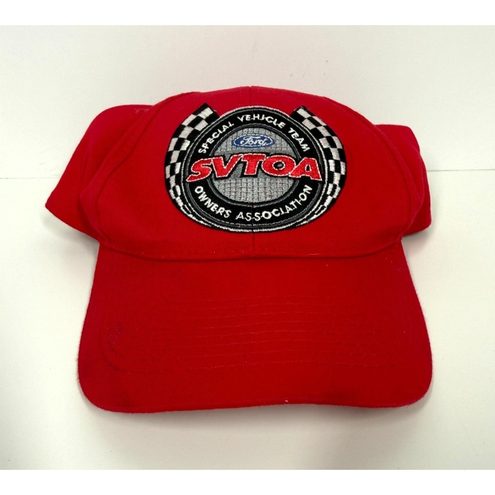 Ford SVTOA Special Vehicle Team Owners Association Red Strapback Hat Cap Otto